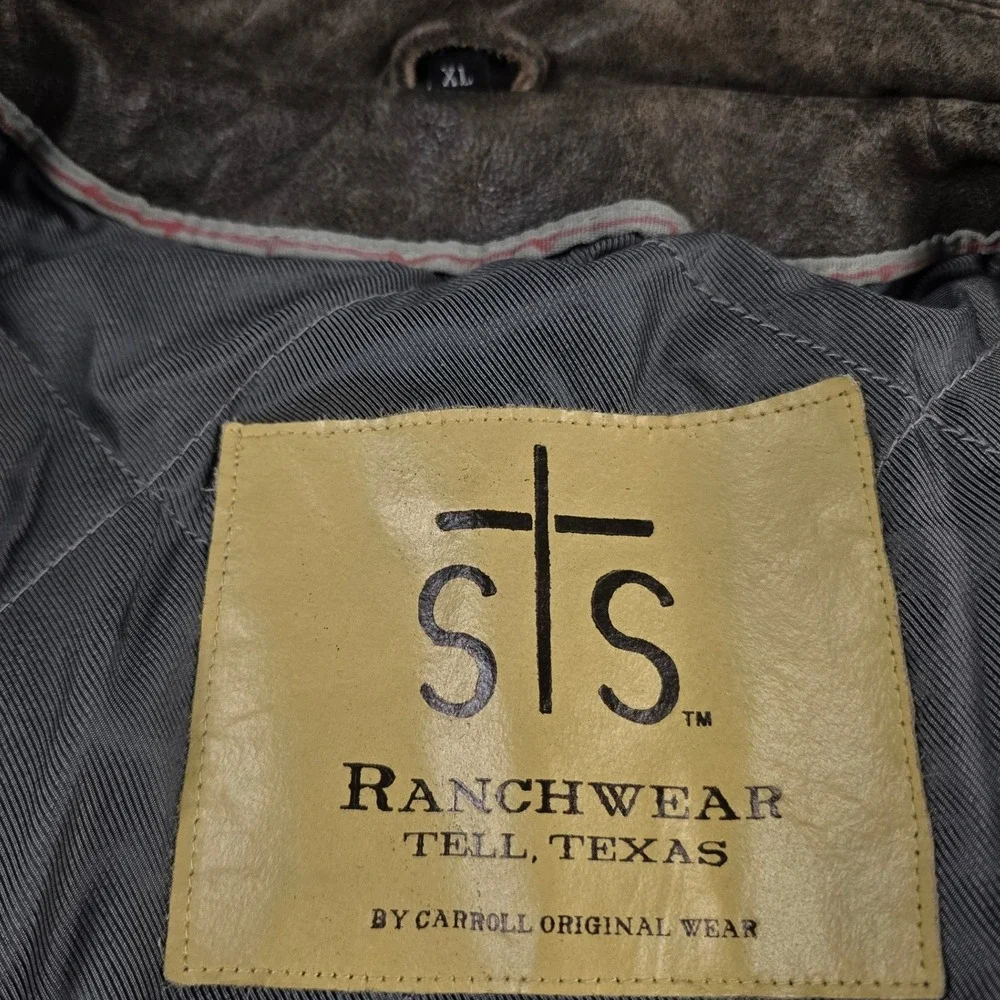 STS Ranch Wear Rifleman Distressed Brown Leather Jacket Concealed Carry Men's XL